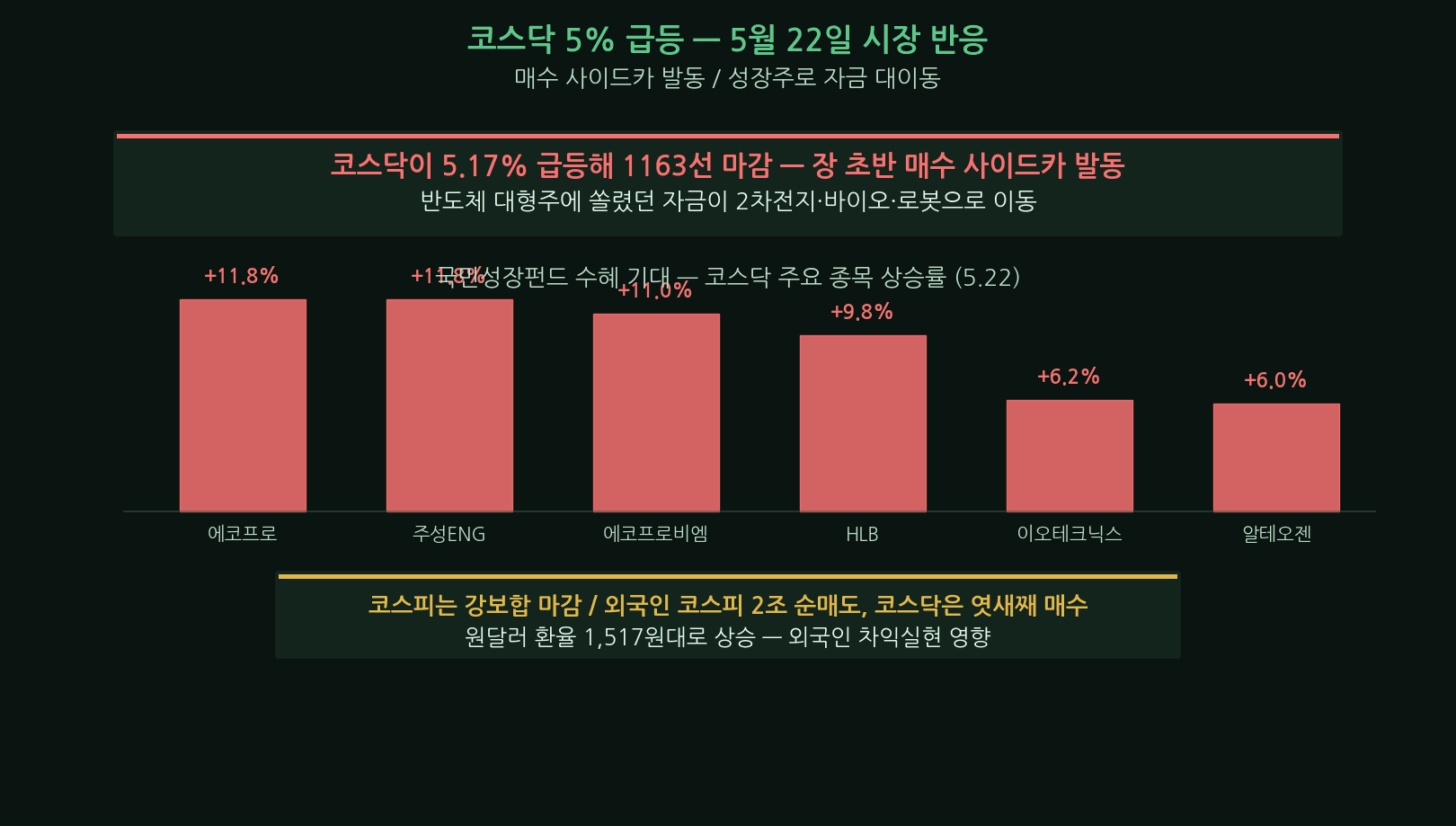 KOSDAQ 5% surge May 22 — fund-driven rally