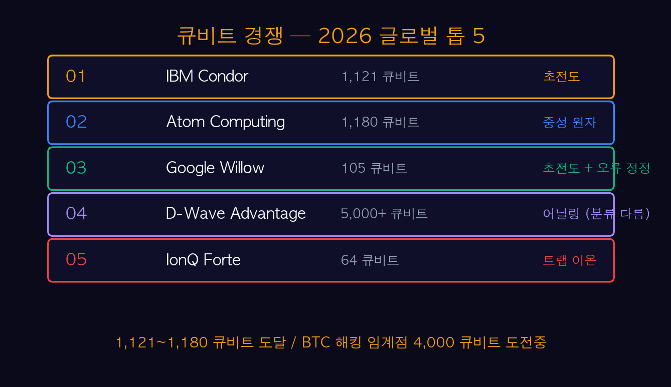 큐비트 경쟁 톱 5