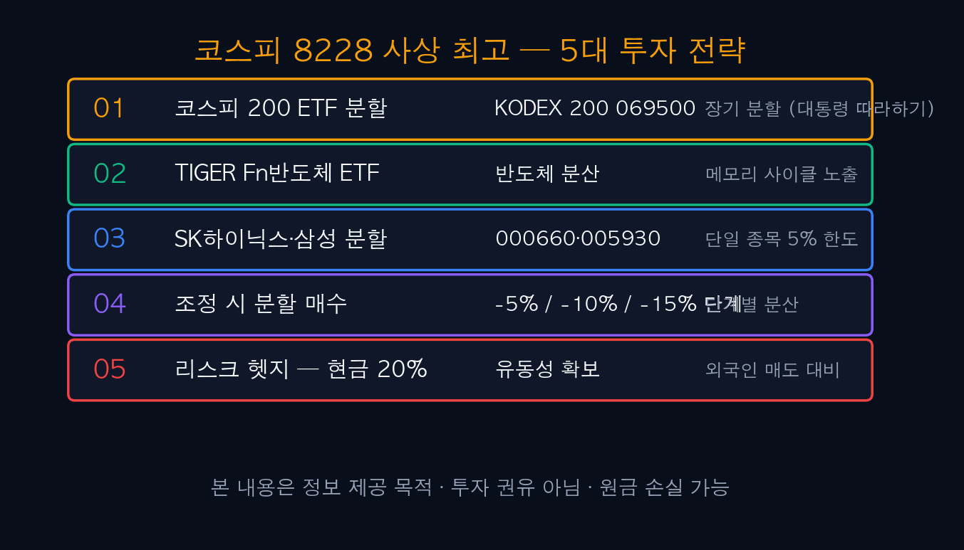 코스피 8228 사상 최고 — 5대 투자 전략