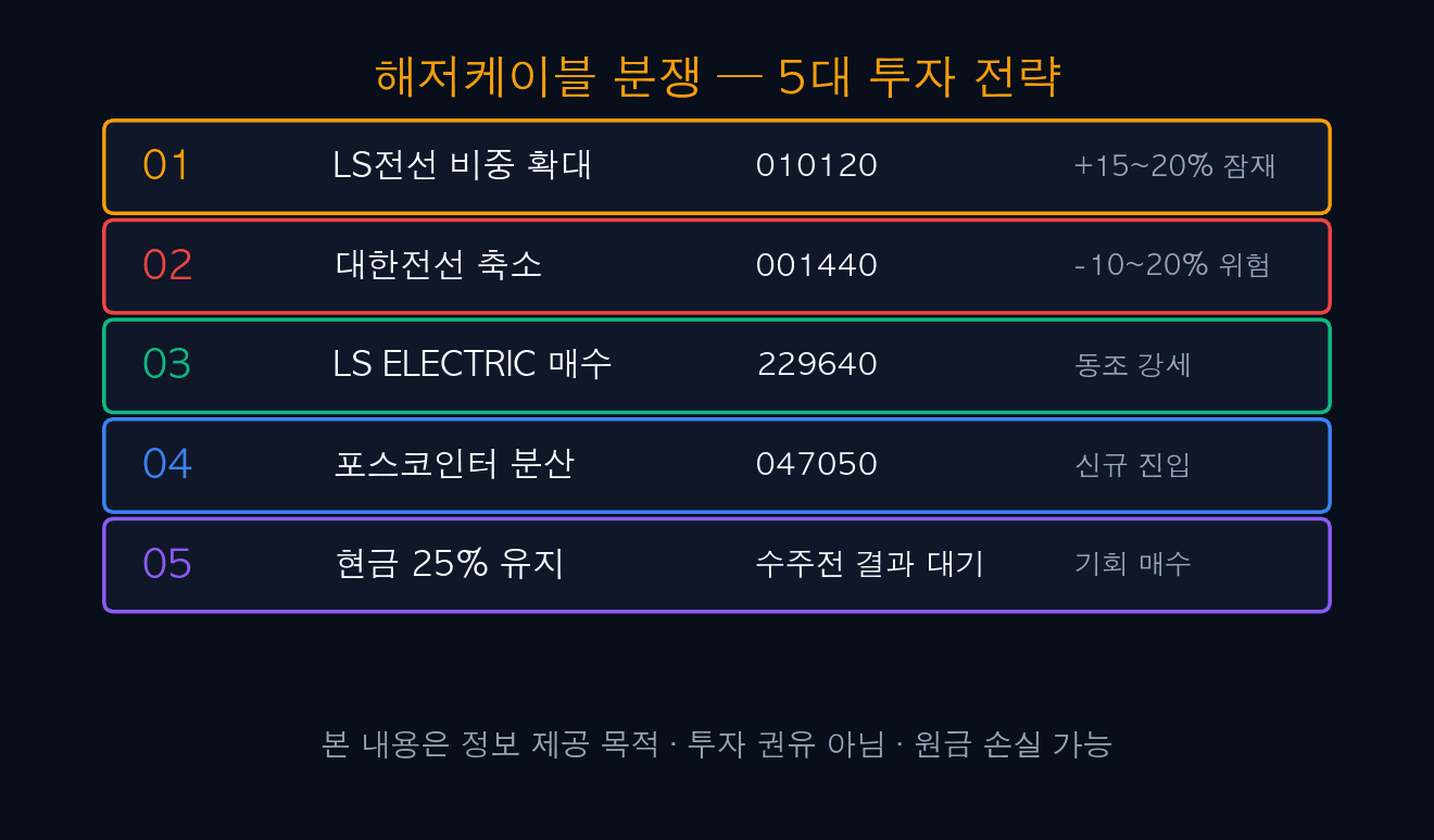 해저케이블 분쟁 5대 투자 전략