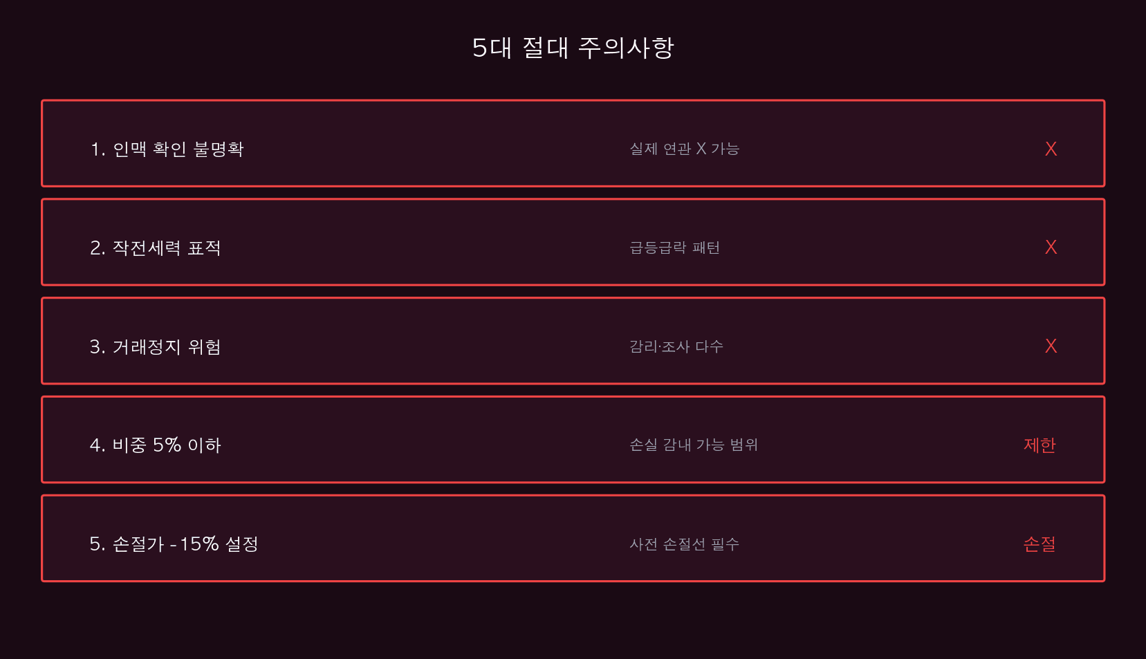 5대 주의사항